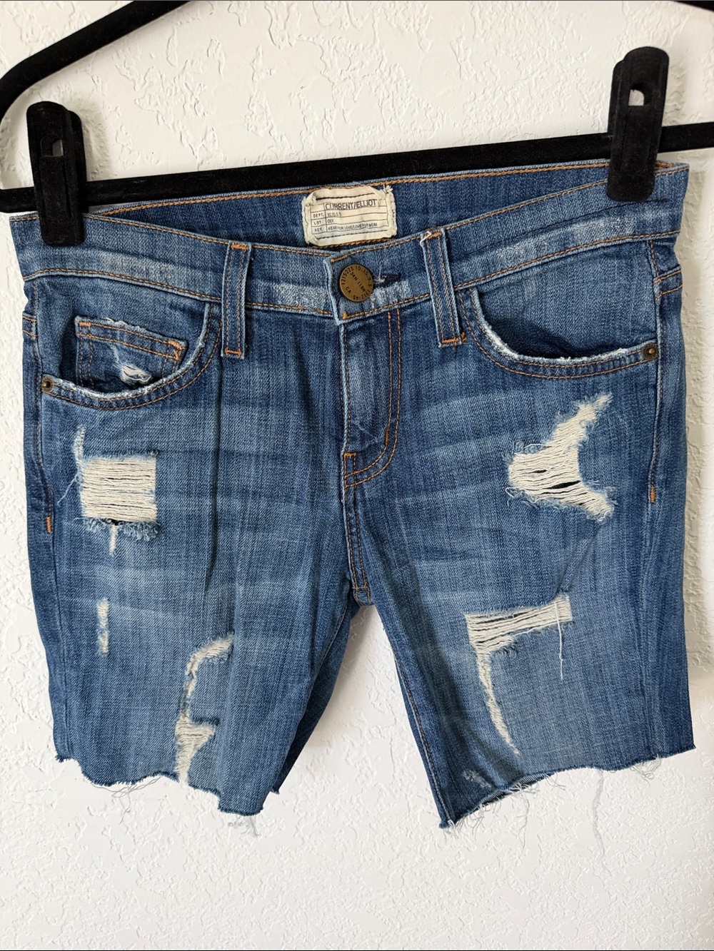 Current/Elliot Distressed Denim Cutoff Shorts